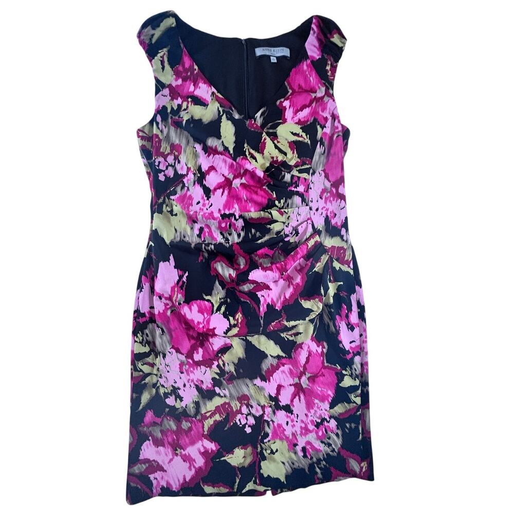 Anne Klein New York Dress - Black Floral Print - size: 10